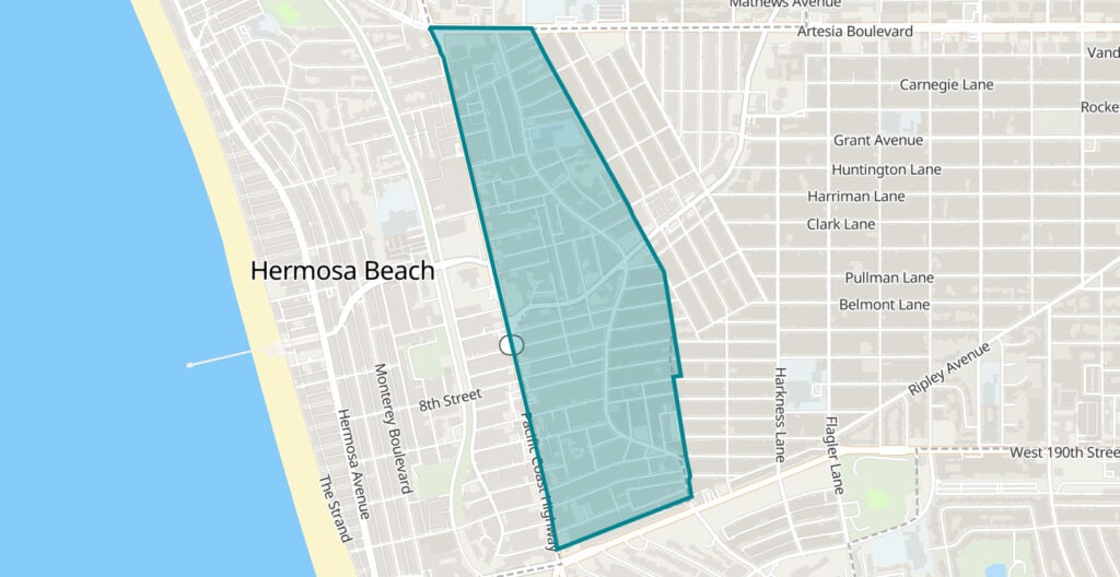 Approximate map of Hermosa Hills and East Hermosa