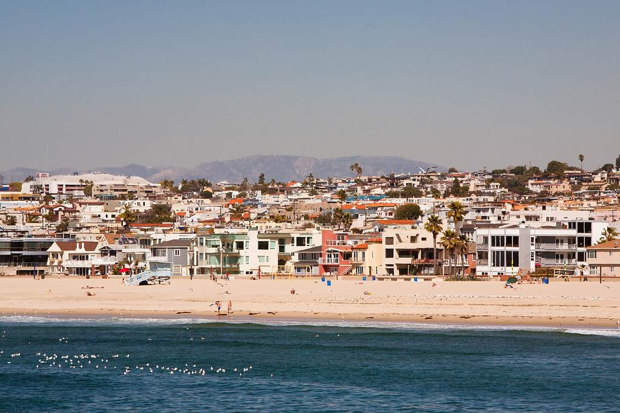 Hermosa Beach beachfront homes and hillside