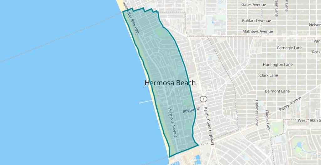 Approximate map of the Hermosa Beach Sand Section